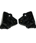 Solid Build Headlight Bracket Retainer Supports For Tesla Model S 2016 Through 2020 black plastic pair angled view