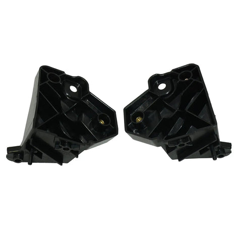 Solid Build Headlight Bracket Retainer Supports For Tesla Model S 2016 Through 2020 black plastic pair angled view
