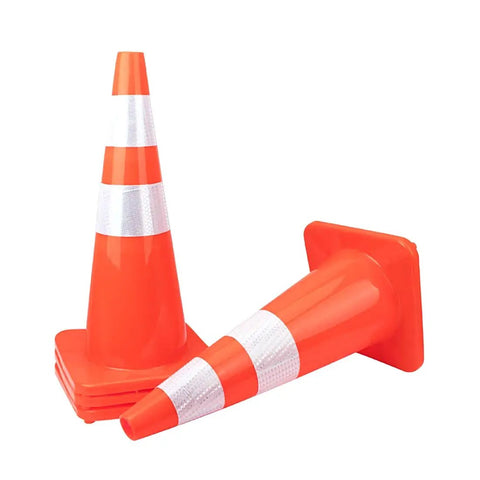 10 Pack 28 Inch Traffic Cones Plastic PVC Safety Road Cones With Reflective Strips Orange Construction Parking Barrier