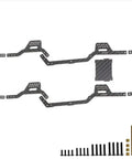 Carbon Fiber RC Car Chassis Frame For TRX4M 1 By 18 LCG Lightweight Upgrade Kit with CNC machined parts and screws visible