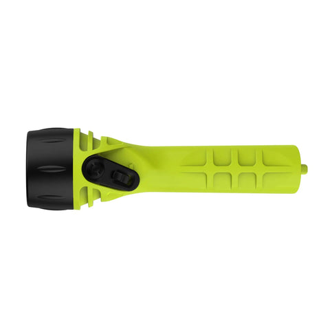 Neon Yellow LED Flashlight With Focused Narrow Beam And 420 Lumens Maxbright LED, Waterproof IPX8 Up To 100 Meters, Rugged Handheld Light