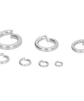 150 Piece Spring Lock Washers Kit A2 70 Stainless Steel Marine Grade Split Square Washers For Automotive DIY Construction Engineering And Home Repair Projects M3 To M5 assorted sizes