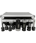 Pro Grade Diamond Drill Bit Set Tile Hole Saw Kit with six core bits, finger bit, adapters, and case for porcelain, granite, marble, masonry.