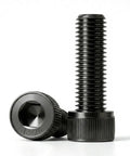 Heavy Duty M2.5 X 6MM Socket Head Cap Screws Bolts 50 Pack Black Oxide 304 Stainless Steel showing hex drive ends and threaded stems.