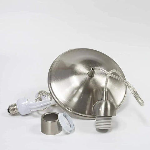 Original Instant Pendant Light 6 Inch Recessed Can Screw In Pendant Conversion Kit in Brushed Nickel, Adapter Only Bulb Not Included