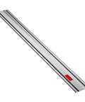 55 Inch Slick Aluminum Track Saw Guide Rail with smooth glide and precision cuts for woodworking.