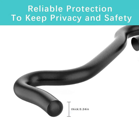 Close-up of Heavy Duty 2 Pack 4 Inch Stainless Steel Gate Latch Lock with black powder coat showing thickness detail for security.