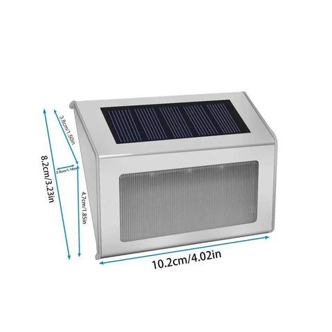 Outdoor Solar Deck Lights Pack Of 6, Waterproof Stainless Steel Stair And Path LED Lights for Patio Garden Yard dimensions shown