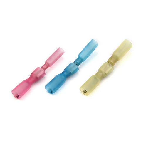 Top Notch 240 Piece Heat Shrink Butt Connector Kit For Crimping Wire Splices And Terminals Including Fork Spade And Ring Assortment Set In AWG 22 To 10 Range Perfect For Any Electrical Project You Might Have On Hand. heat shrink butt connectors, 3 sizes in pink blue yellow