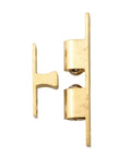 Rock Solid Double Adjustable Brass Ball Catch For Cabinet Doors And Cupboards, Gold Tone Roller Latch With Tension Spring, 60mm side view