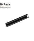 Slotted Spring Pin 3.3mm By 20mm Carbon Steel Roll Pin Black 20 Pack, durable dowel fastener for DIY projects and machine work.