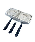 Front Panel Block Spare Part For Commercial Soft Serve Ice Cream Machines Durable Replacement Component For Easy Installation Long Lasting Front Panel Upgrade For High Volume Shops And Cafes white plastic with three black levers