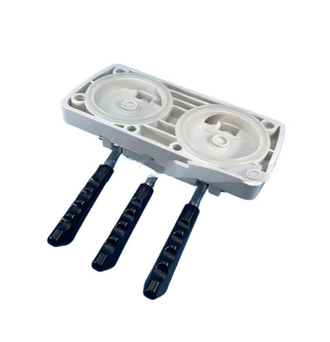 Front Panel Block Spare Part For Commercial Soft Serve Ice Cream Machines Durable Replacement Component For Easy Installation Long Lasting Front Panel Upgrade For High Volume Shops And Cafes white plastic with three black levers
