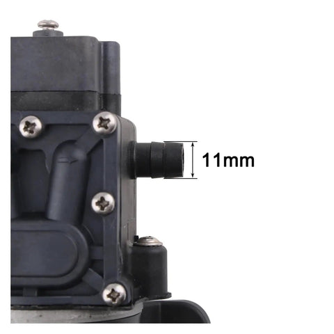 High Performance 12 Or 24 Volt 100 Watt Automatic Electric Diaphragm Water Pressure Pump With Self Priming Re Flow Design And Cooling Fan For Reliable Household Cleaning And Agricultural Spraying Tasks