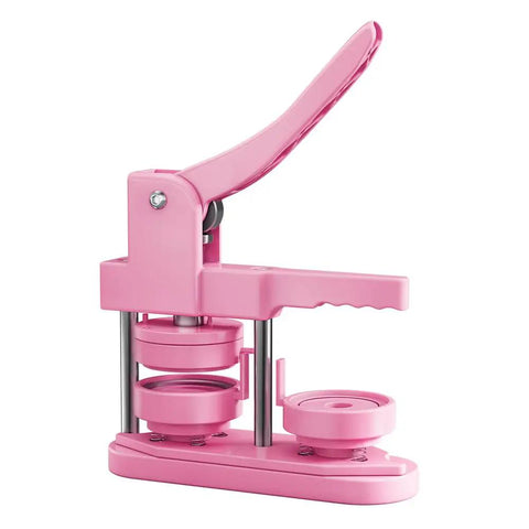 Pink 58mm DIY Button Maker Kit With 100 Button Parts And Circle Cutter 2.25 Inch Badge Press Machine