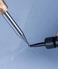 Close-up of Windshield Repair Kit For Chips And Cracks Easy Application Glass Crack Repair Tool with resin application on auto glass