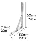 Heavy Duty Stainless Steel L Bracket For Wall Shelves Rock Solid Corner Brace 200mm height by 130mm width support