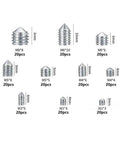 200 Piece M3 To M8 Cone Point Set Screws Kit 304 Stainless Steel Internal Hex Allen Head Grub Screws Hex Socket Fasteners