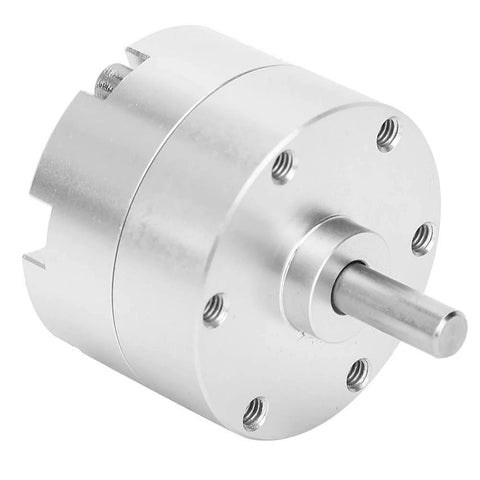 20mm stainless steel mini rotary actuator, front view showing shaft and mounting holes