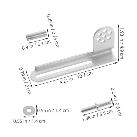 Three Pack Y-223 Refrigerator Door Hinge Kit In Galvanized Steel Silver, Universal Chest Freezer Hinge Set For Smooth Door Operation, Durable Construction, Precise Fit, Easy Retrofits, Long Lasting Stability. Diagram with hinge parts and dimensions