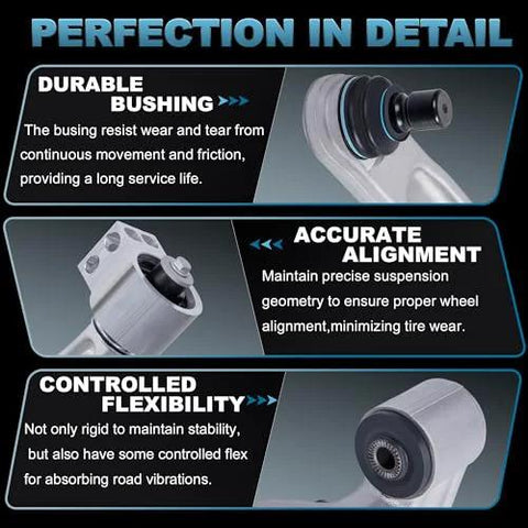 Durable bushings and ball joints of Beefed Up Front Left And Front Right Lower Control Arm Set With Ball Joints For 2004 2012 Chevrolet Malibu 2005 2010 Pontiac G6 And 2007 2009 Saturn Aura Replacement