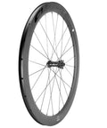 Carbon Disc Wheelset 50mm Depth 25mm Width Clincher 700c Center Lock Thru Axle Slick Glossy Black Front Wheel
