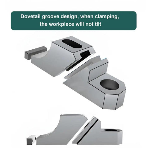 Heavy Duty Side Clamp Vise Kit for Milling Machines, Lateral Fixation Clamping System with dovetail groove design