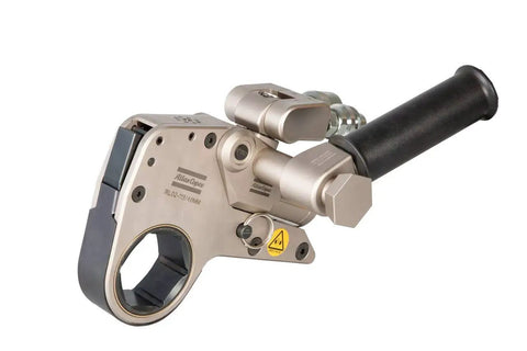Badass Low Profile Hydraulic Torque Wrench Built From Aircraft Grade Aluminum And Heavy Duty Industrial Hand Tool For 255 To 1710 Ft Lbs Torque Range, detailed view of handle and mechanism.