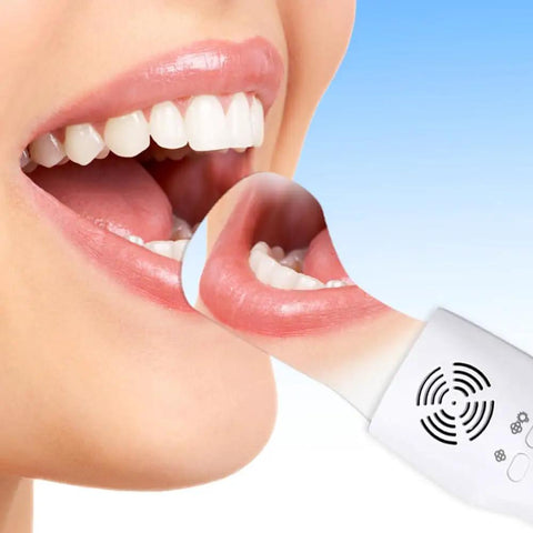 Fog Free Dental Occlusal Photography Mirror With LED Light Anti Fog Fan 360 Degree Rotating Handle Adjustable Brightness Rhodium Coated Mirror Medical Grade Stainless Steel Sterilizable Pro Grade Dental Imaging Tool All In One, close-up in mouth
