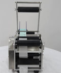 Semi Auto Round Bottle Labeling Machine For 15-30 Pcs Per Minute Speed with aluminum alloy frame and label rolls.
