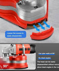 Built Tough Workhorse Three Head Concrete Grinder And Wall Sander With Six Variable Speeds Pro Grade Cement Planer showing disassembly feature at 90 degrees.