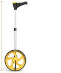No Sweat Two Pack Foldable Digital Measuring Wheels With Remote Display, 39 inch tall with yellow wheel and telescopic pole.