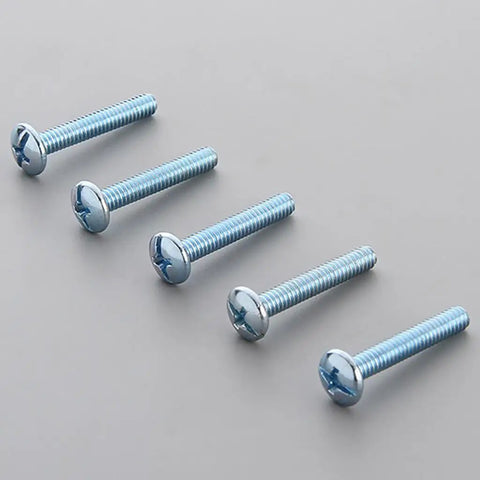 Number 8-32 X 1-1/4 Inch Truss Head Phillips Machine Screws One Pound Bulk Pack shown in a row for easy assembly and DIY projects.