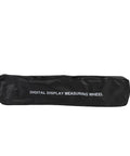 Distance Measuring Wheel Ergonomic Folding Design with Digital Display in a black carrying case with zipper.