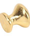 Miniature Round Head Pull Handles Set for Dollhouse Cabinets and Drawers in gold tone, single metal knob close-up, 1:12 scale