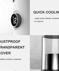 Game Changing Electric Cup Warmer And Smart Beverage Heater With Rapid Temp Control Smooth Mug Chiller And Desk Must Have showing temperature display and dustproof cover.