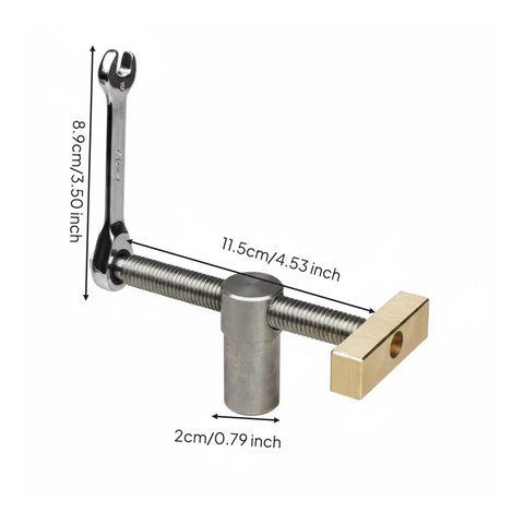 Desktop Vise Clamp For Workbench Boss Bench Dog Ratchet Clamp CNC Machined Precision Tool 19mm Fit Stainless Steel With Brass Bits Built For Makers DIY Hobbyists And Carpenters, 8.9cm clamp