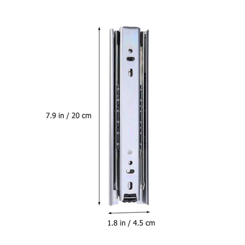 Heavy Duty Steel Ball Bearing Drawer Slides Featuring Slick Silent Telescopic Cabinet Runners, 7.9x1.8 in, ideal for kitchen and furniture.