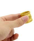 2 Pack Three Quarters Inch GHT Female to Female Garden Hose Connector Brass Swivel Fittings for Standard Hoses and Watering Tools, Heavy Duty, Corrosion Resistant, Rustproof, Durable, Easy Quick Connect, brass hose connector in hand