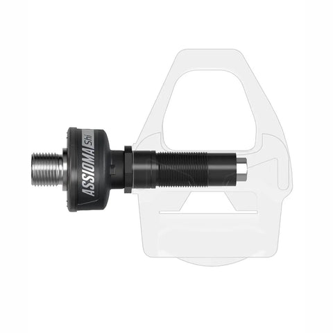 Assioma Duo Shi Dual Sided Power Meter for Shimano SPD SL Pedals 99g shown with adapter outline, cycling power meter kit