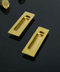 2 Pack 120Mm Flush Sliding Door Pulls Recessed Finger Pulls For Sliding Barn Bypass Doors Cabinets And Drawers Invisible Rectangular Handles