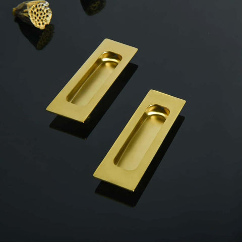 2 Pack 120Mm Flush Sliding Door Pulls Recessed Finger Pulls For Sliding Barn Bypass Doors Cabinets And Drawers Invisible Rectangular Handles