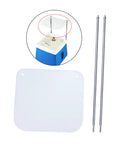 Clear Acrylic Bezel Splash Guard For Glass Art Grinding With Mounting Rod Pro Grade Craft Tool front view, board and rods shown