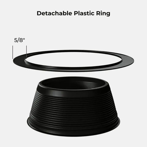 6 Inch Stepped Black Baffle Trim With 7.25 Inch Plastic Ring For PAR 30 PAR 38 R30 R40 BR30 BR40 Bulbs 6 Pack detail view