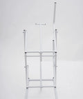 Heavy Duty Dual Pail Tipper Rack Hella Tough Steel Bucket Holder Smooth Lever Dump Stand for Workshop Warehouse Job Site viewed from the top.