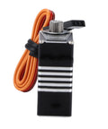 Premium Full Metal Waterproof Steering Gear Servo DS290MG front view with wires for RC pilots, compact and durable design.