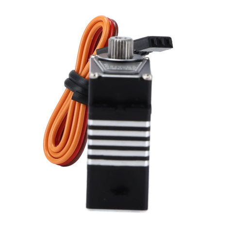 Premium Full Metal Waterproof Steering Gear Servo DS290MG front view with wires for RC pilots, compact and durable design.