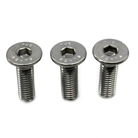 Killer Quality A2 Stainless Steel Socket Countersunk Screws M3 X 12mm Hex Drive bolts showing flat heads and threaded shafts