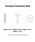 Technical drawing of Dual Thread Hanger Bolt For Furniture Assembly And Woodworking, Wood Threads On One End And Machine Threads On The Other