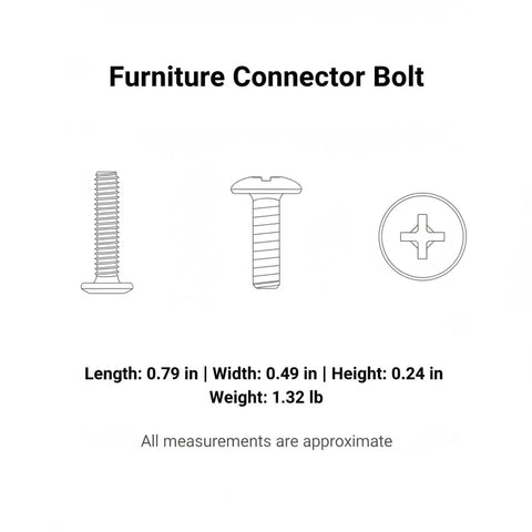 Technical drawing of Dual Thread Hanger Bolt For Furniture Assembly And Woodworking, Wood Threads On One End And Machine Threads On The Other